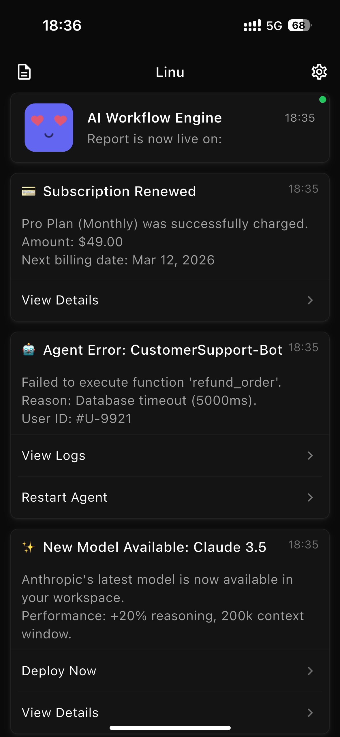Main message list screenshot